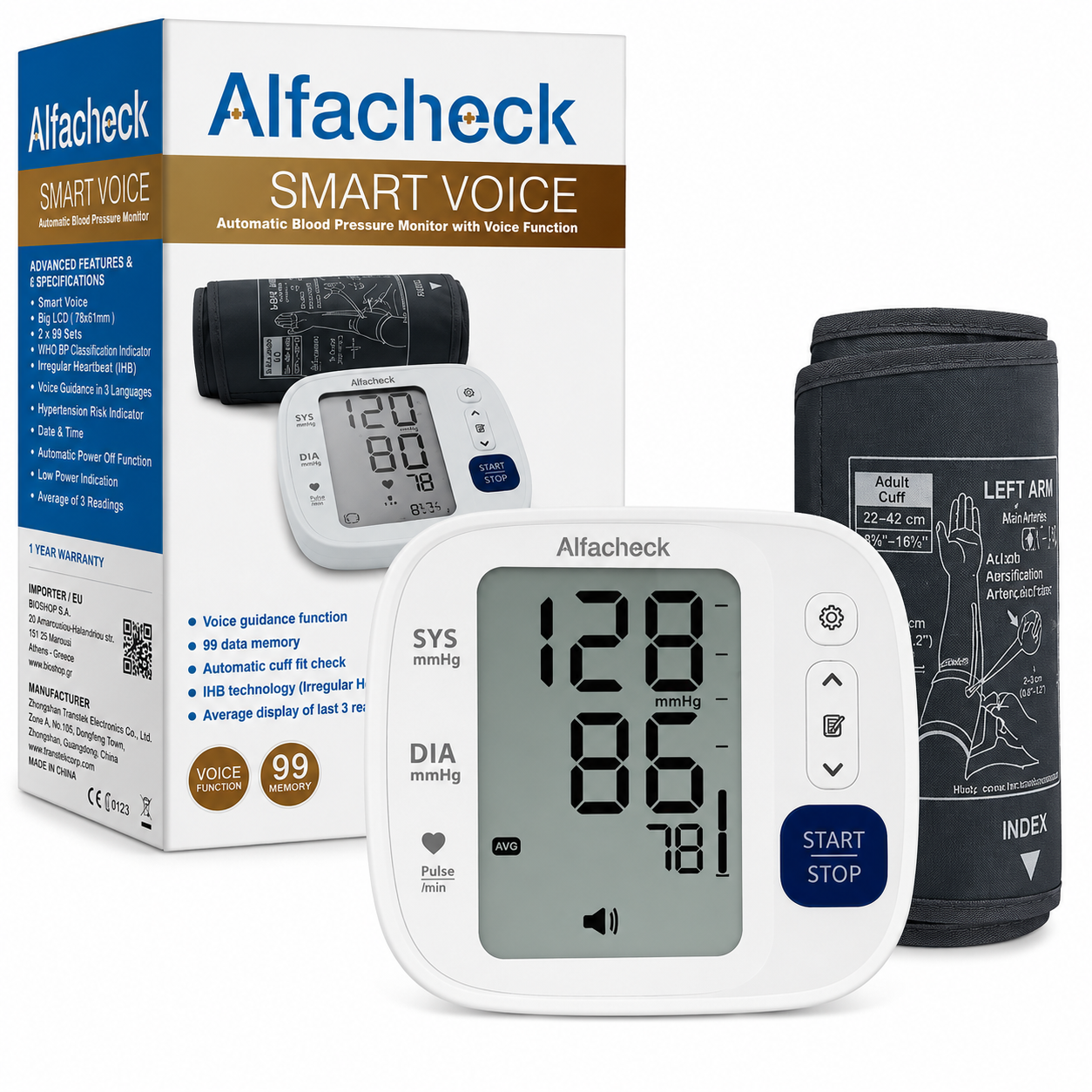 Alfacheck Smart Voice Automatic Blood Pressure Monitor