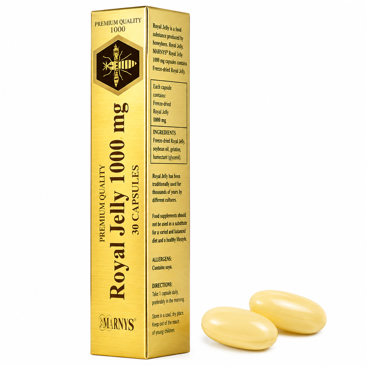 MARNYS Royal Jelly 1000 mg with Lecithin 30 Capsules