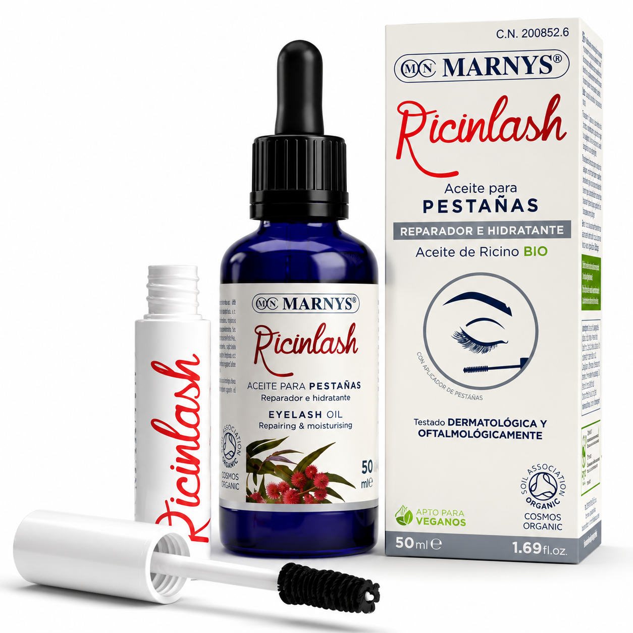 MARNYS Ricinlash Organic Castor Oil for Eyelashes & Eyebrows 50 ml