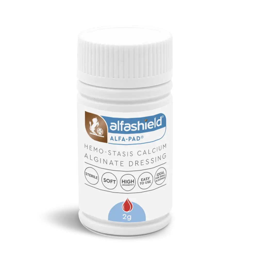 ALFASHIELD ALFA PAD HEMO-STASIS CALCIUM ALGINATE DRESSING 2g - Image 2