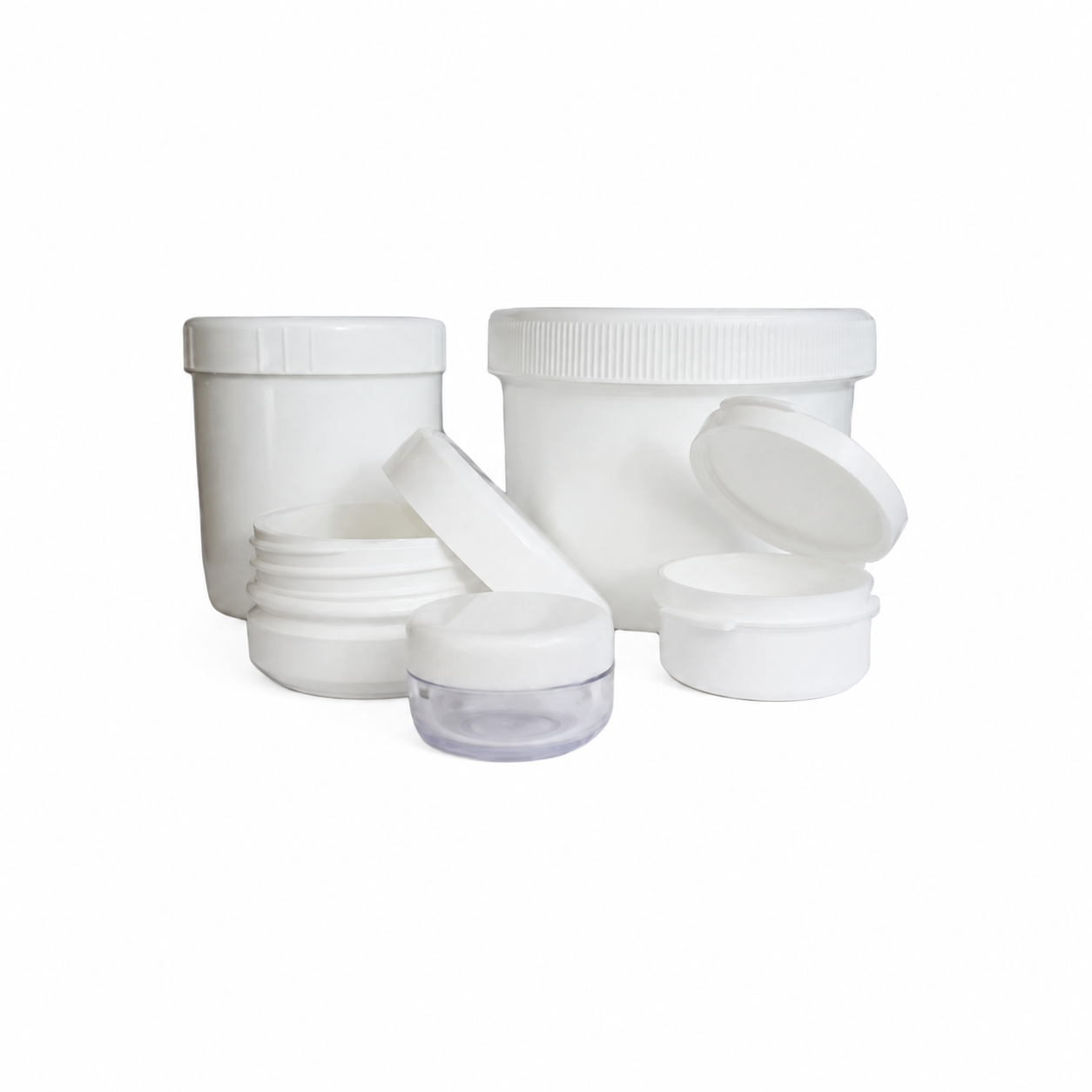 WHITE PLSTIC JARS 12PCS / 6PCS / 3PCS
