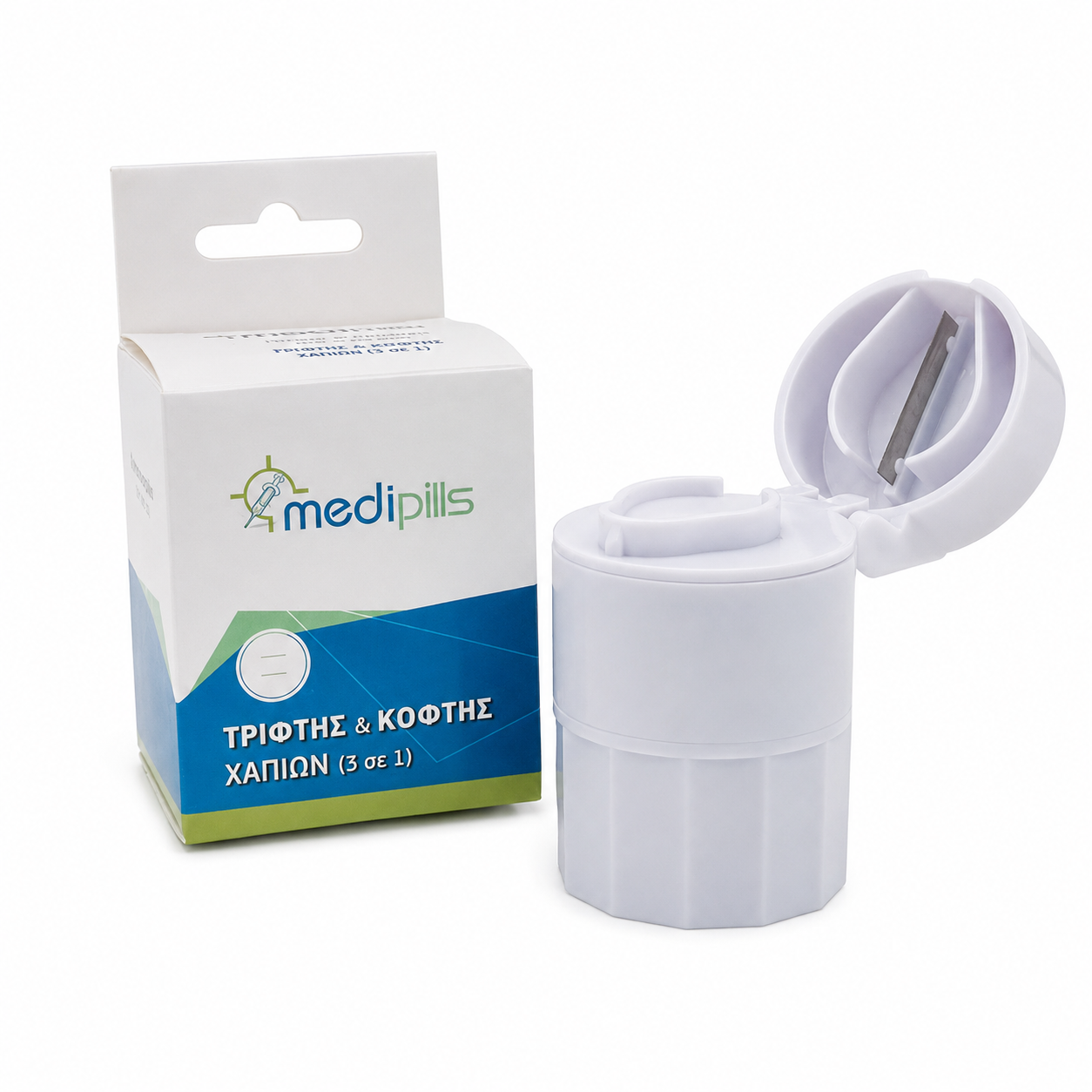 MEDIPILLS PILL GRINDER & CUTTER 3IN1