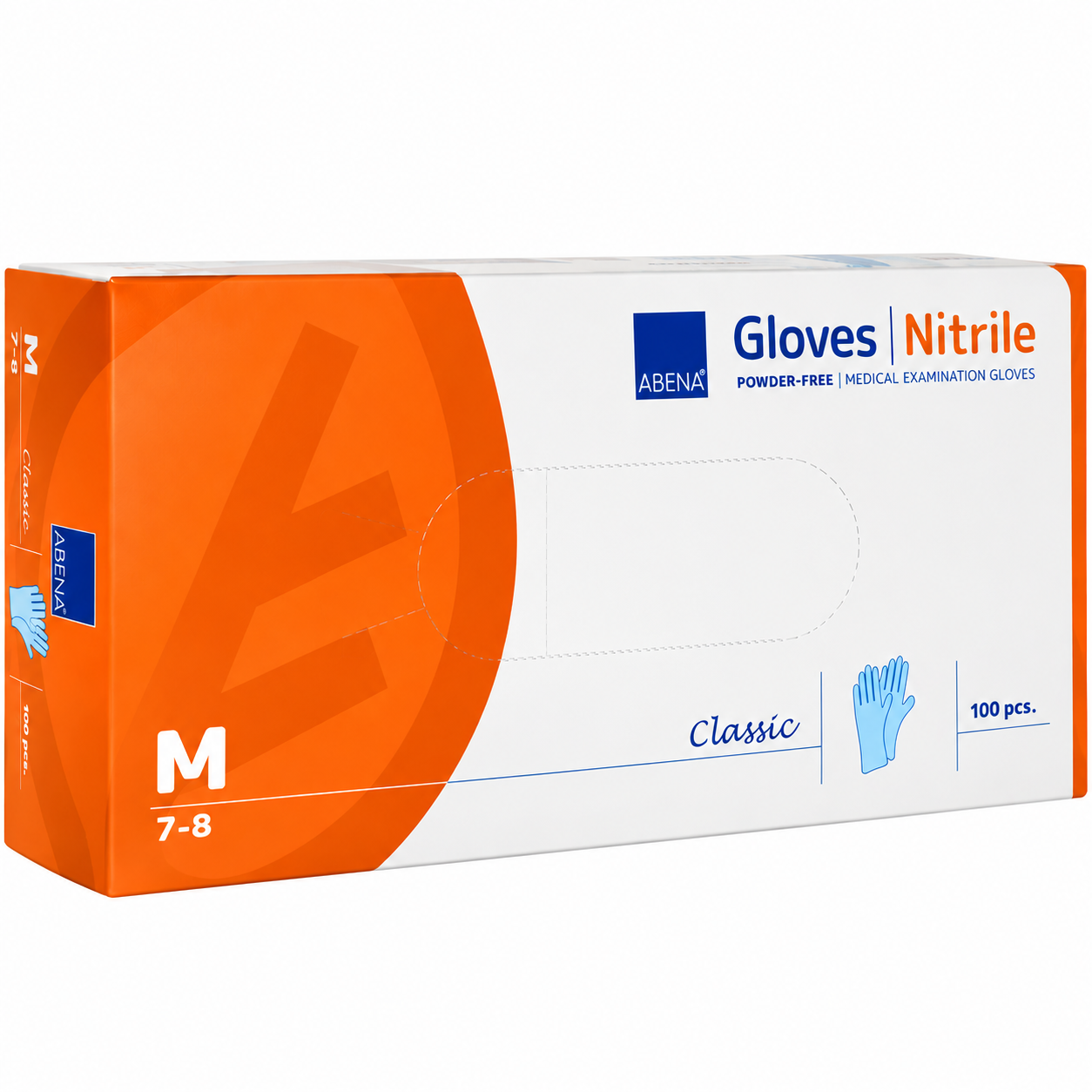 ABENA CLASSIC NITRILE EXAMINATION GLOVES POWDER-FREE BLUE 100PCS