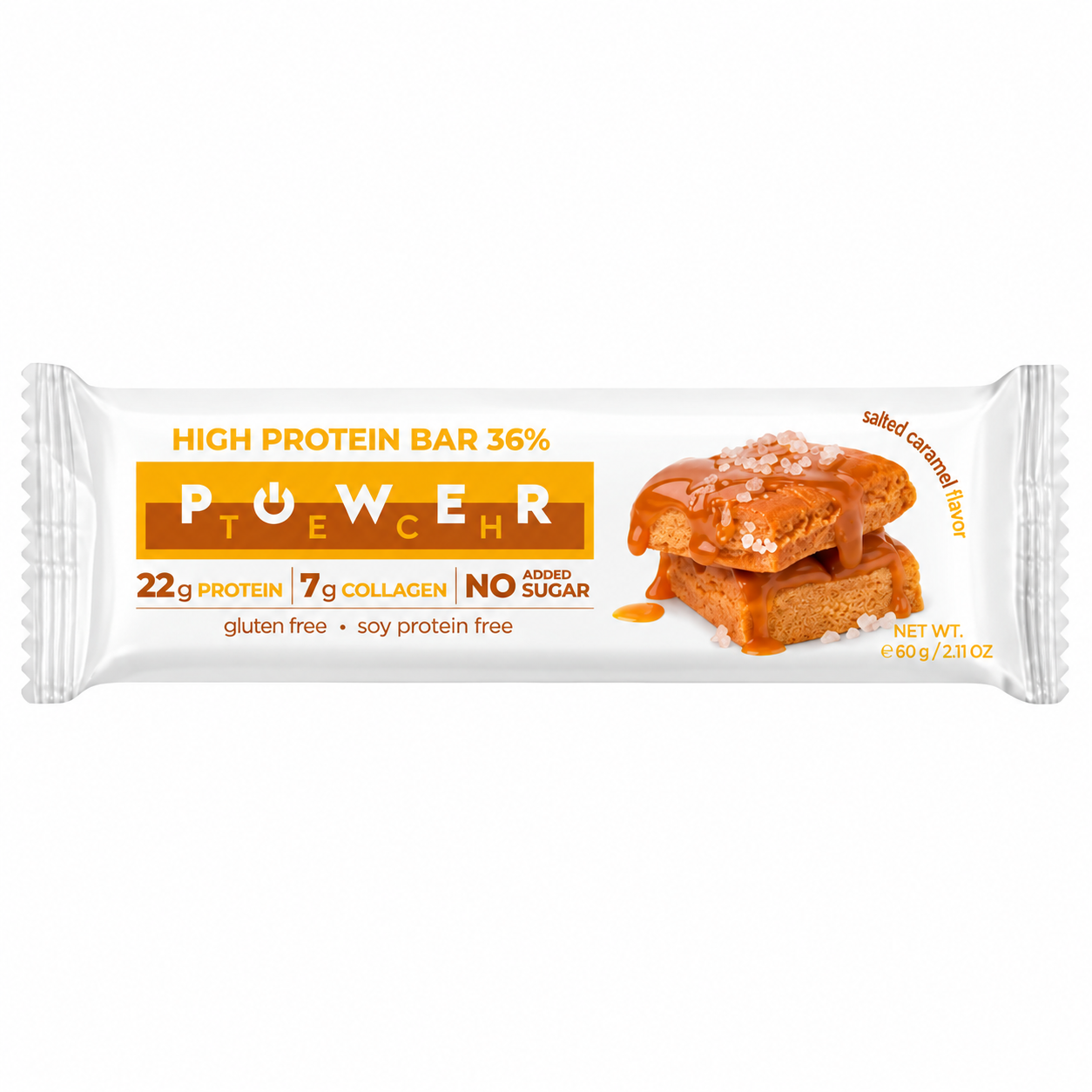 POWER TECH HIGH PROTEIN BAR SALTED CARAMEL 60g - Image 2