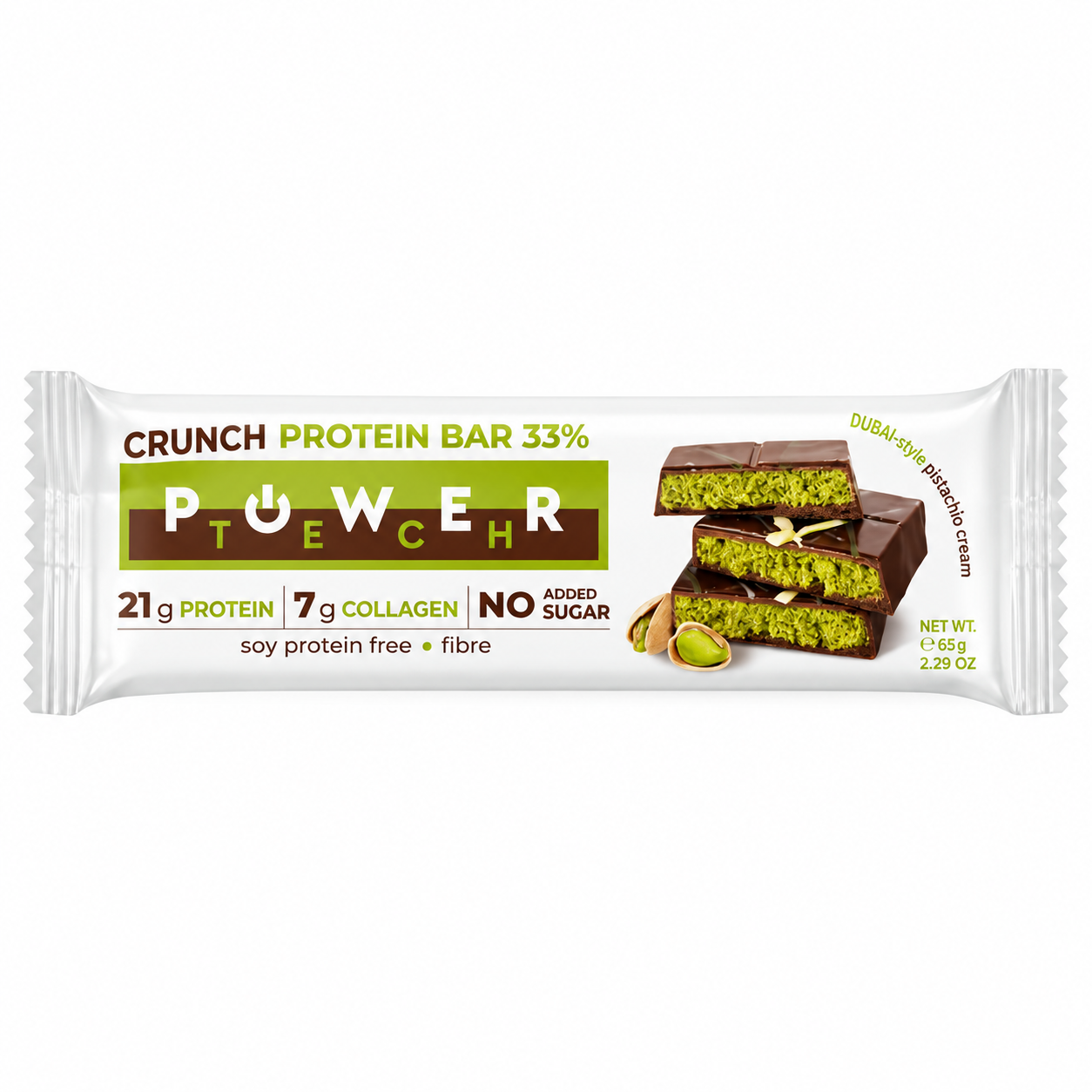 POWER TECH HIGH PROTEIN BAR CRUNCH DUBAI STYLE PISTACHIO CREAM 65g - Image 2