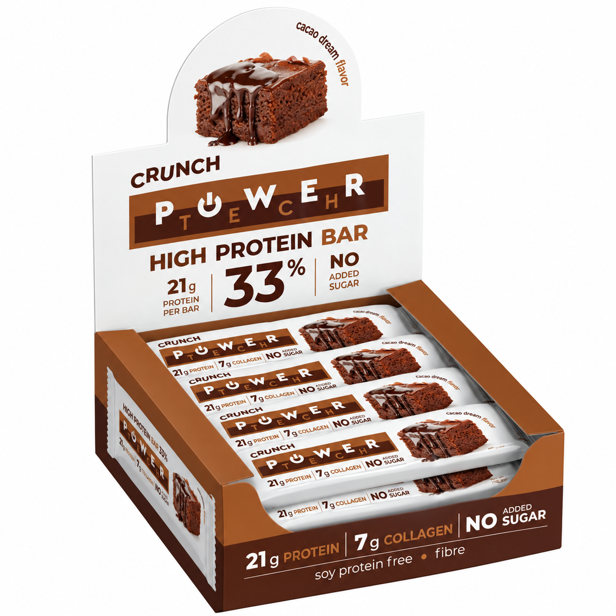 POWER TECH HIGH PROTEIN BAR CRUNCH CACAO CREAM 65g