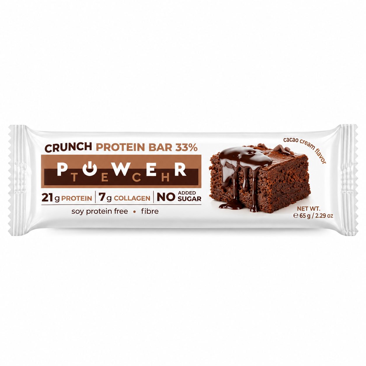 POWER TECH HIGH PROTEIN BAR CRUNCH CACAO CREAM 65g - Image 2