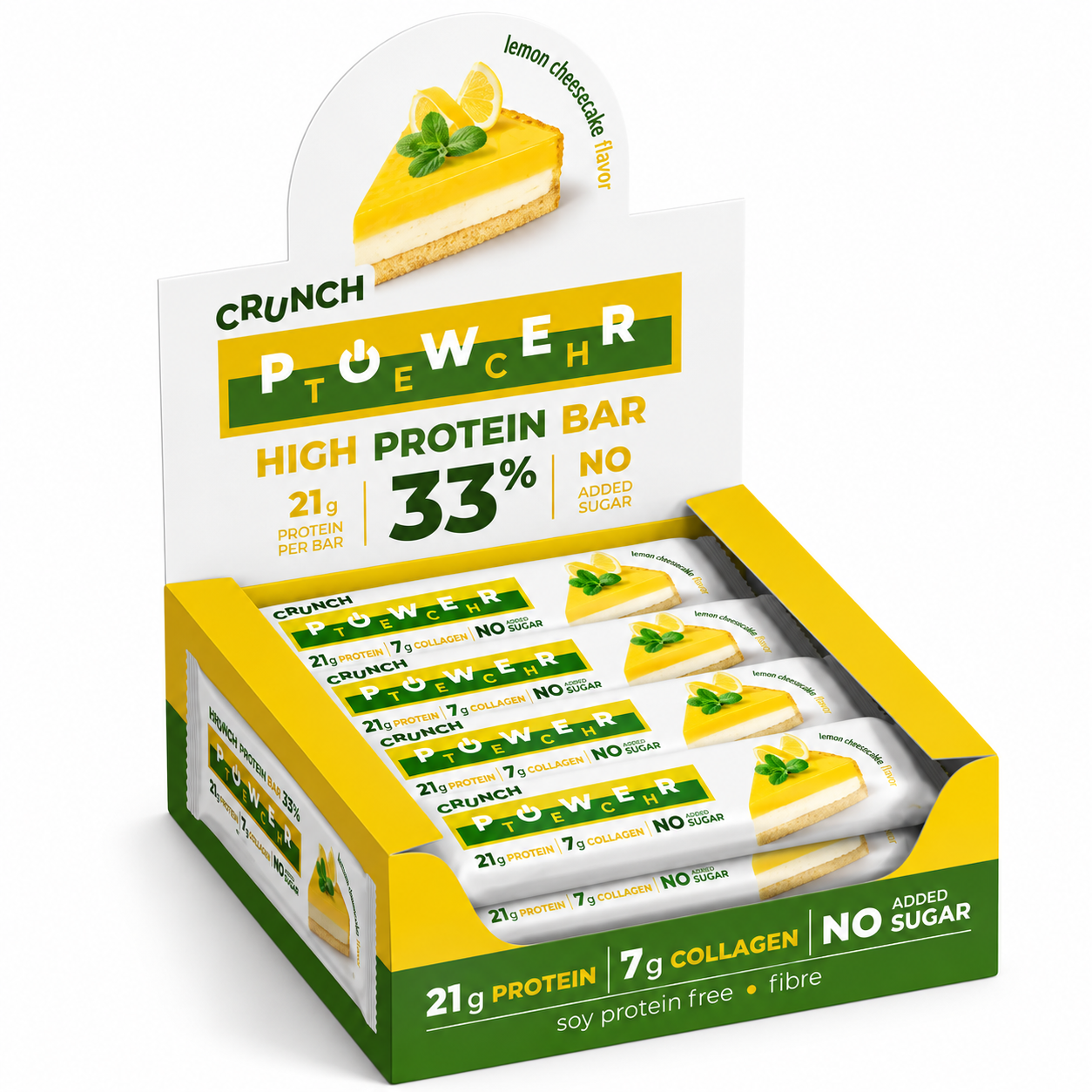 POWER TECH HIGH PROTEIN BAR CRUNCH LEMON CHEESECAKE 65g