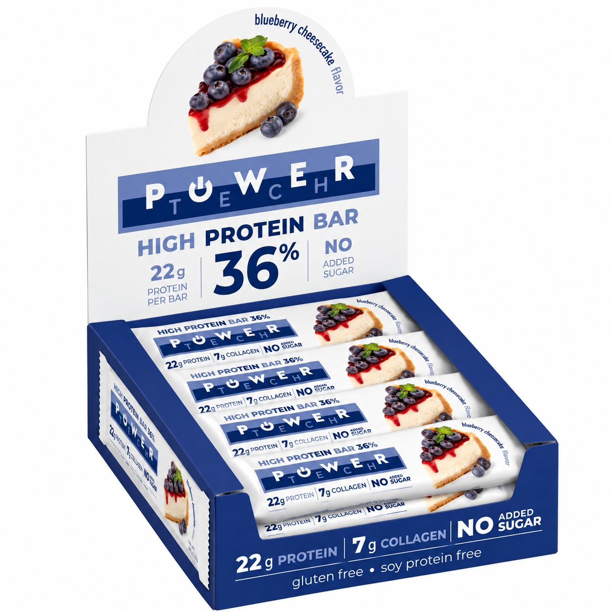 POWER TECH HIGH PROTEIN BAR BLUEBERRY CHEESECAKE 60g