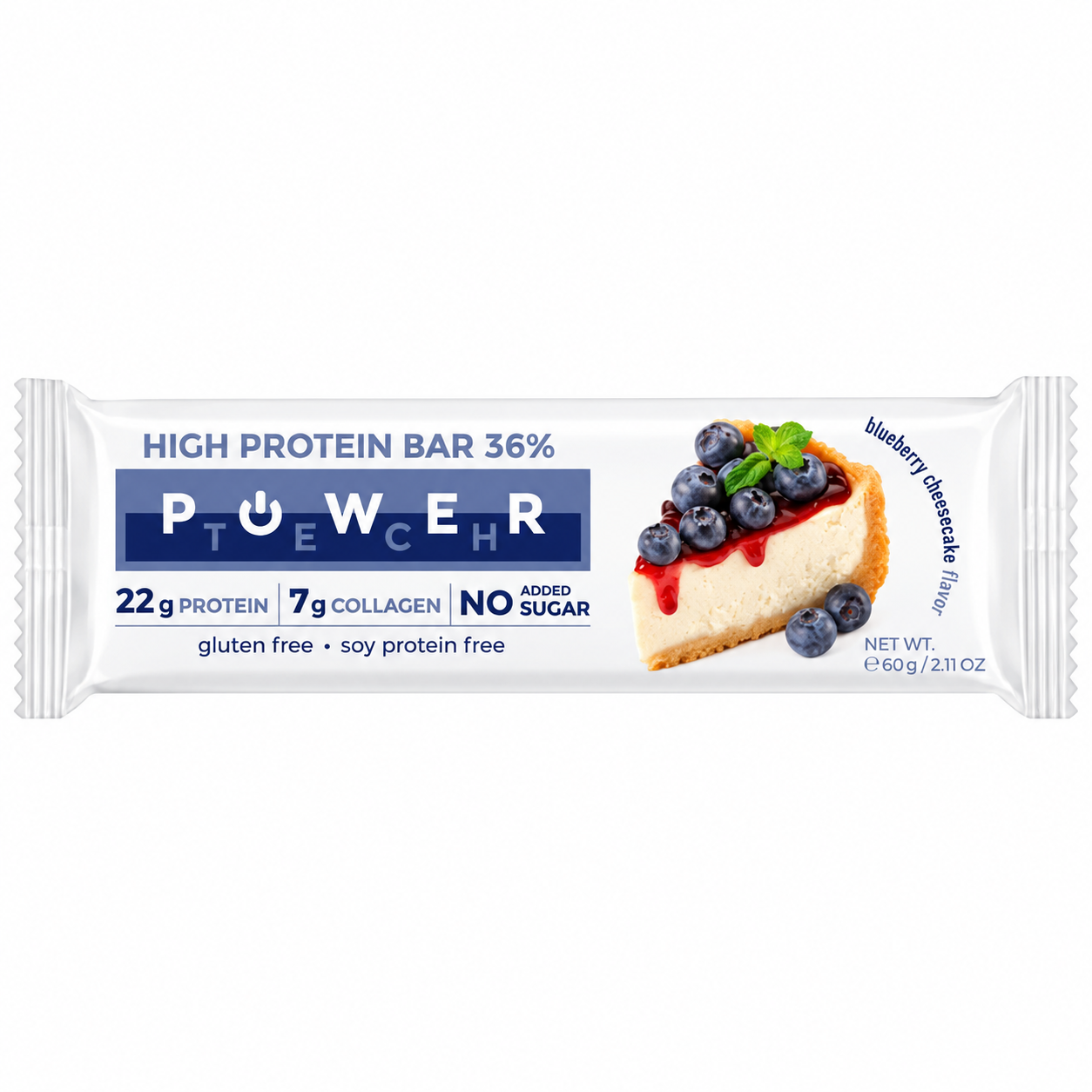 POWER TECH HIGH PROTEIN BAR BLUEBERRY CHEESECAKE 60g - Image 2
