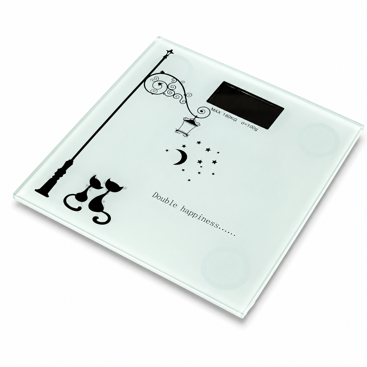 DIGITAL GLASS BATHROOM SCALE CATS-MOON